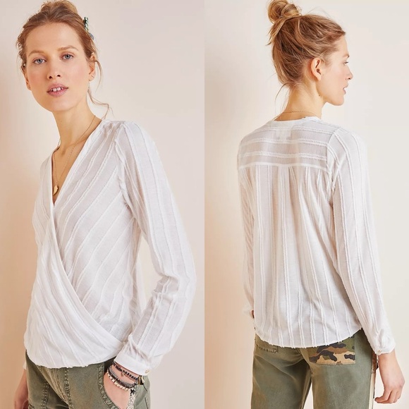 Anthropologie Tops - Anthropologie White Audre Textured Top